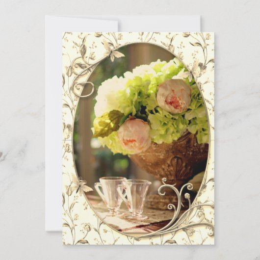 Elegant Cream Rozen Moederdag Brunch Uitnodiging (Achterkant)