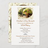 Elegant Cream Rozen Moederdag Brunch Uitnodiging (Voorkant / Achterkant)
