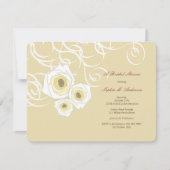 Elegant Cream Rozen & Swirls Vrijgezellenfeest Inv Kaart (Voorkant)