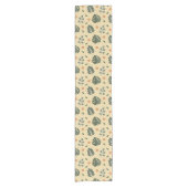 Elegant Cream Sage Green Botanical Korte Tafelloper (Voorkant)