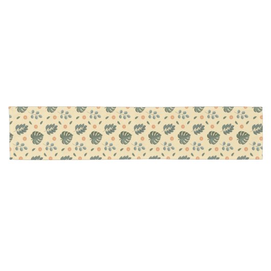Elegant Cream Sage Green Botanical Korte Tafelloper (Horizontaal)