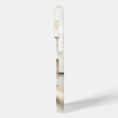 Elegant Cream Satin Drapery & 3D Cube Phone Case (Achterkant / Links)