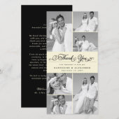 Elegant Cream Scalloped Band 6 Photo Chic Wedding Bedankkaart (Voorkant / Achterkant)