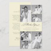 Elegant Cream Scalloped Band 6 Photo Chic Wedding Bedankkaart (Voorkant / Achterkant)
