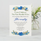 Elegant Cream Shells Blue Boy Floral Baby shower (Staand voorkant)
