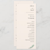 Elegant Cream Simple Ceremense Order (Voorkant / Achterkant)