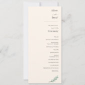 Elegant Cream Simple Ceremense Order (Voorkant)