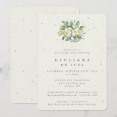 Elegant Cream Snowberry+Eucalyptus Vrijgezellenfee Kaart (Voorkant / Achterkant)