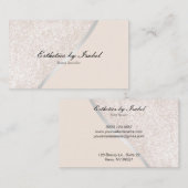 Elegant Cream Sparkle Esthetician Visitekaartje (Voorkant / Achterkant)