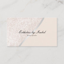 Elegant Cream Sparkle Esthetician Visitekaartje