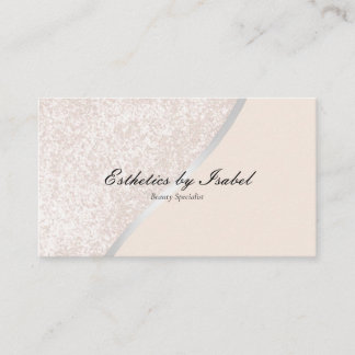 Elegant Cream Sparkle Esthetician Visitekaartje