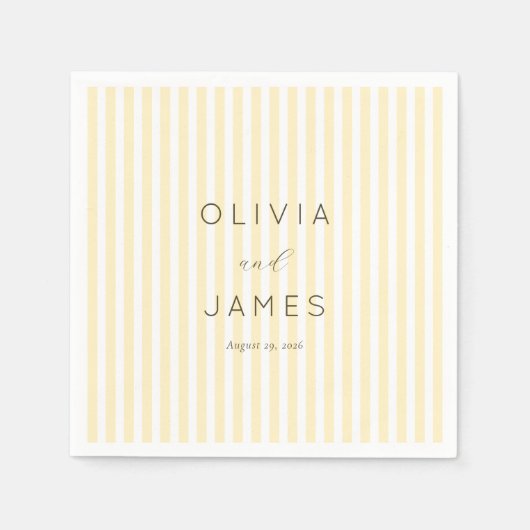 Elegant Cream Stripes Servet (Voorkant)