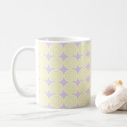 Elegant Cream Swirl patroon Koffiemok (Met donut)