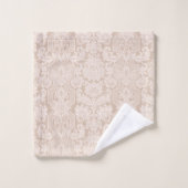 Elegant  Cream Victoriaans Damask Bad Handdoek (Wasdoekje)
