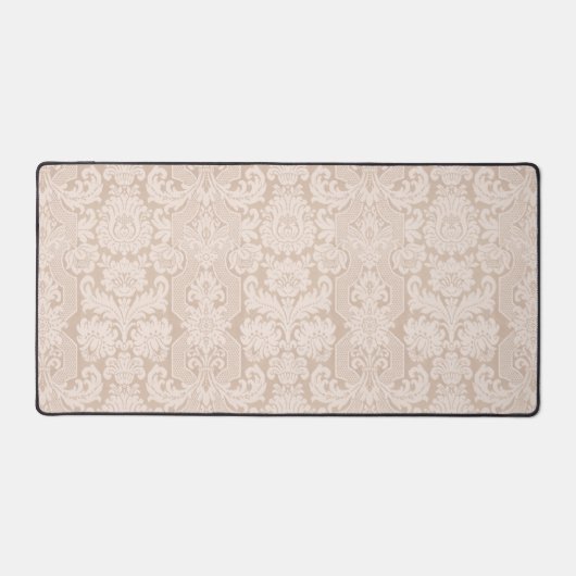 Elegant Cream Victoriaans Damask Bureaumat (Voorkant)