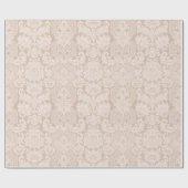 Elegant  Cream Victoriaans Damask Cadeaupapier (Vlak)
