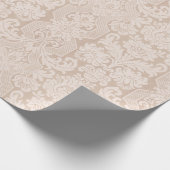 Elegant  Cream Victoriaans Damask Cadeaupapier (Hoek)