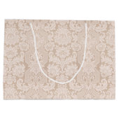 Elegant  Cream Victoriaans Damask Groot Cadeauzakje (Achterkant)