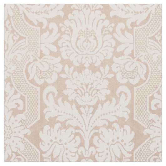 Elegant  Cream Victoriaans Damask Stof (Close Up)