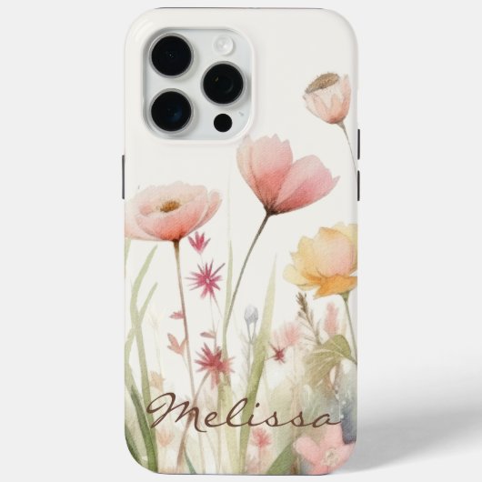 Elegant Cream Waterverf Spring Wildflower Case-Mate iPhone Case (Achterkant)