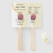 Elegant Cream Wedding Gown Programma Handwaaier (Voorkant en achterkant)