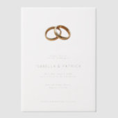 Elegant Cream Wedding Rings Vellum Uitnodigingen (Voorkant)