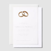 Elegant Cream Wedding Rings Vellum Uitnodigingen (Offset)