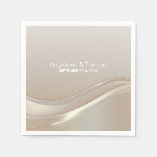 Elegant Cream Wedding Servet (Voorkant)