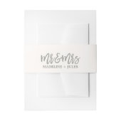 Elegant Cream White en Grey "Mr & Mrs" Wedding Uitnodigingen Wikkel (Voorkant Voorbeeld)