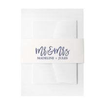 Elegant Cream White en Navy "Mr & Mrs" Wedding