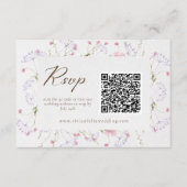 Elegant Cream Wildflower QR Code RSVP-kaart Informatiekaartje (Voorkant)