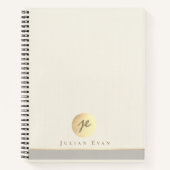 Elegant Creamy Gold Monogram Executive Spiral Notitieboek (Voorkant)