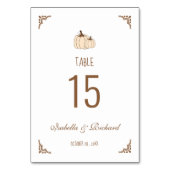 Elegant Creamy Pumpkins Fall Wedding Table Kaart (Achterkant)