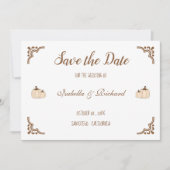 Elegant Creamy Pumpkins Flat Save the Date Kaart (Voorkant)