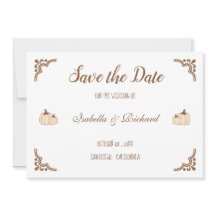 Elegant Creamy Pumpkins Flat Save the Date Kaart
