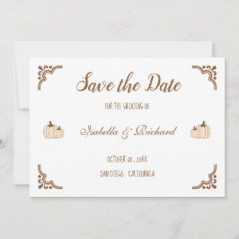 Elegant Creamy Pumpkins Flat Save the Date Kaart