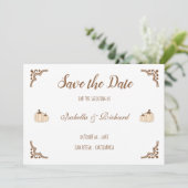 Elegant Creamy Pumpkins Flat Save the Date Kaart (Staand voorkant)