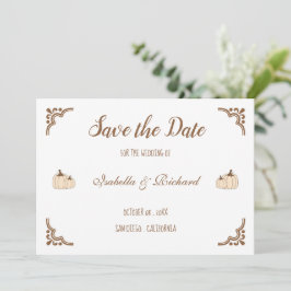 Elegant Creamy Pumpkins Flat Save the Date Kaart