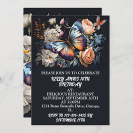 Elegant creatief Butterfly Art verjaardagsfeestje Kaart