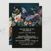 Elegant creatief Butterfly Art verjaardagsfeestje Kaart (Voorkant / Achterkant)