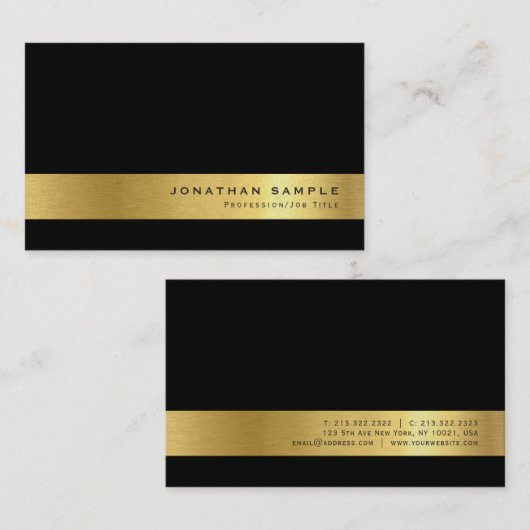 Elegant Creative Gold-look Pearl Finish Luxury Visitekaartje (Voorkant / Achterkant)