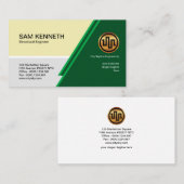 Elegant Creative Green Trapezium Slides Engineer Visitekaartje (Voorkant / Achterkant)
