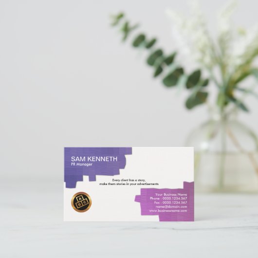 Elegant Creative Pastel blokkeert public relations Visitekaartje (Staand voorkant)