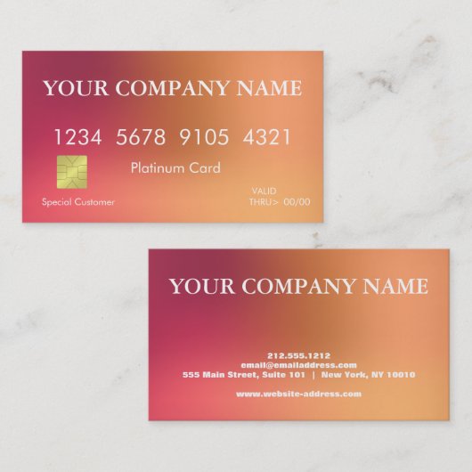 Elegant creditcard visitekaartje (Voorkant / Achterkant)