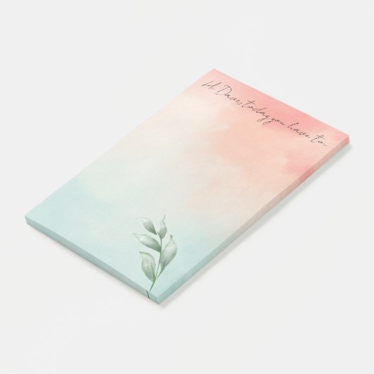 Elegant Creëer Uw eigen Waterverf Eucalyptus Post-it® Notes (Schuin)