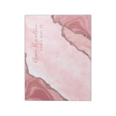 Elegant crème Blush roze geode business Notitieblok (Linkerzijde)