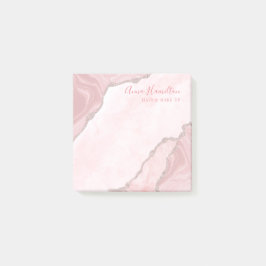 Elegant crème Blush roze geode business Post-it® Notes