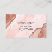 Elegant crème Blush roze geode business Visitekaartje (Achterkant)