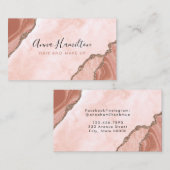 Elegant crème Blush roze geode business Visitekaartje (Voorkant / Achterkant)