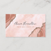 Elegant crème Blush roze geode business Visitekaartje (Voorkant)